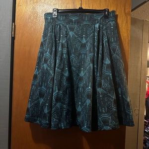 Melissa Mccarthy Women's Sz 1X Skirt Midi Pockets Lined Green Elastic Waist